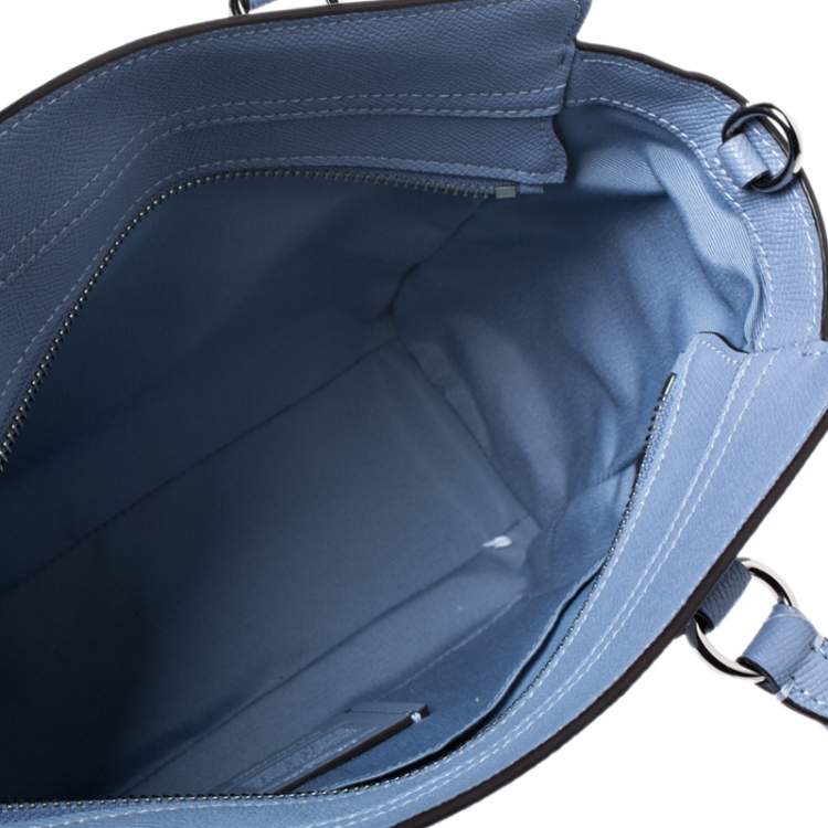 Pre Owned Coach Blue Leather Leah Satchel