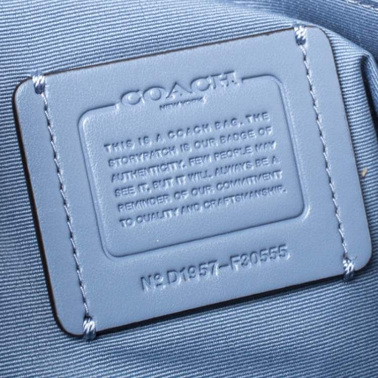 Pre Owned Coach Blue Leather Leah Satchel