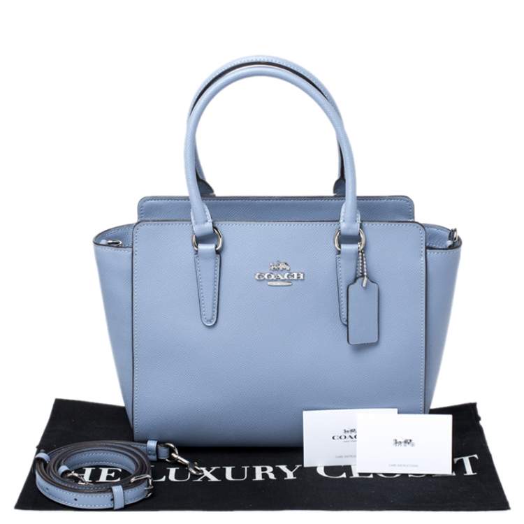 Pre Owned Coach Blue Leather Leah Satchel