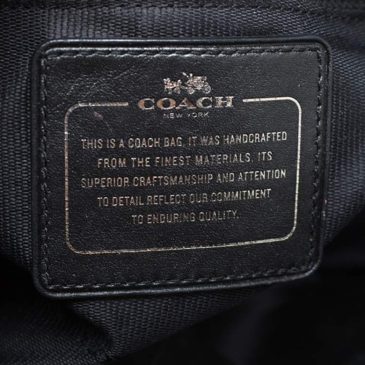 Pre Owned Coach Grey/Black Textured Leather Carryall Satchel