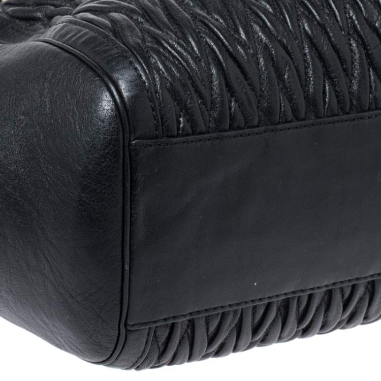 Pre Owned Coach Black Twist Gathered Leather Madison Madeline Eastwest Satchel