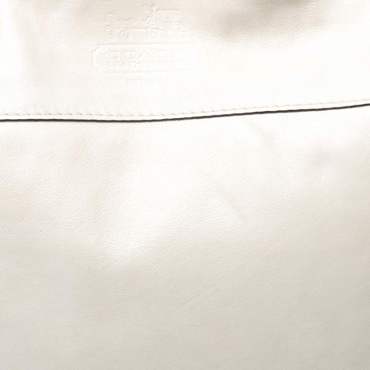 Pre Owned Coach Ivory Leather Zoe Hobo