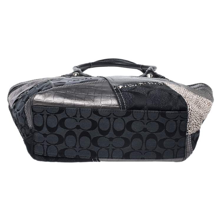 Pre Owned Coach Multicolor Patchwork Bleecker Tote