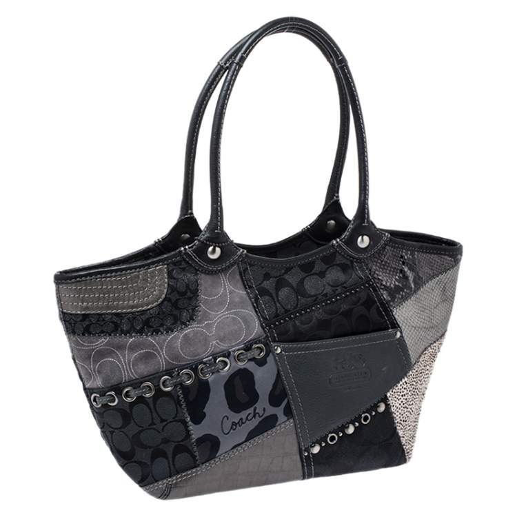 Pre Owned Coach Multicolor Patchwork Bleecker Tote