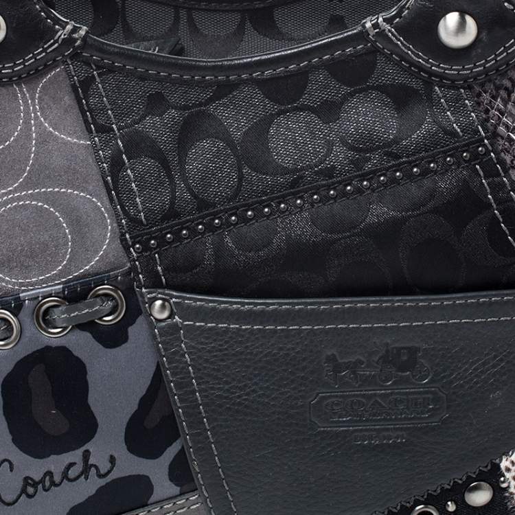 Pre Owned Coach Multicolor Patchwork Bleecker Tote