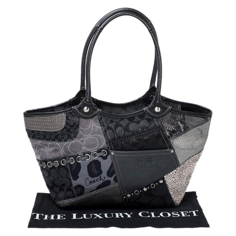 Pre Owned Coach Multicolor Patchwork Bleecker Tote