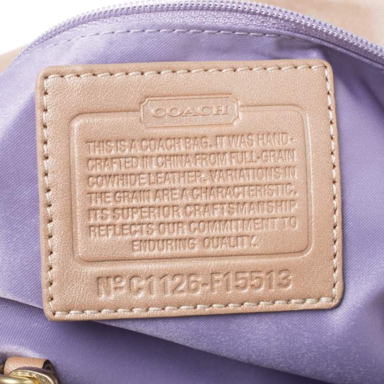 Pre Owned Coach Beige Leather Ashley Satchel