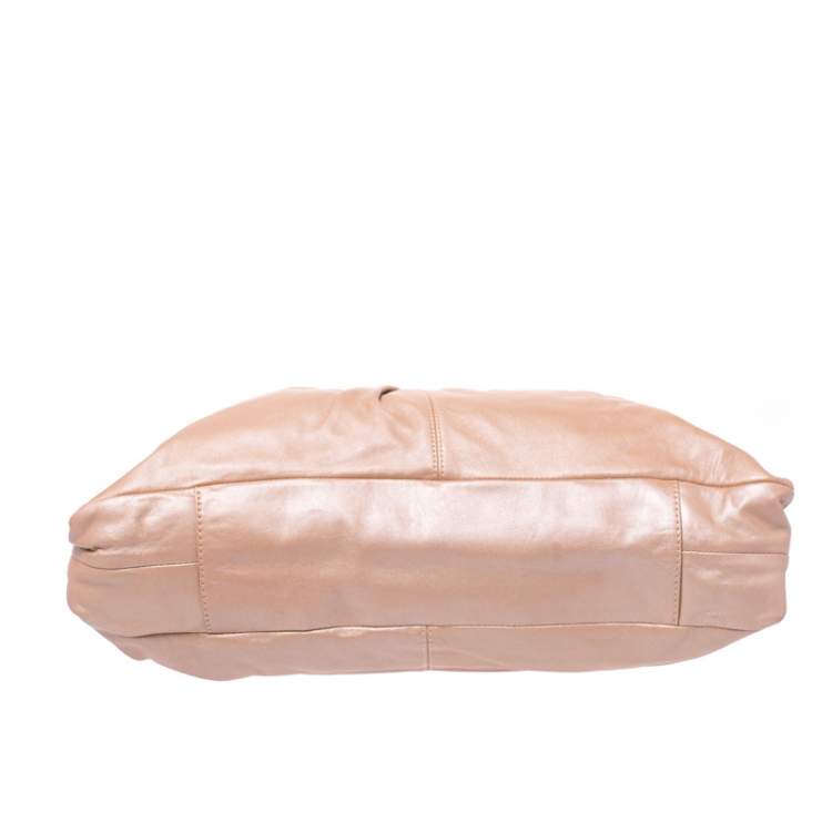Pre Owned Coach Beige Leather Ashley Satchel