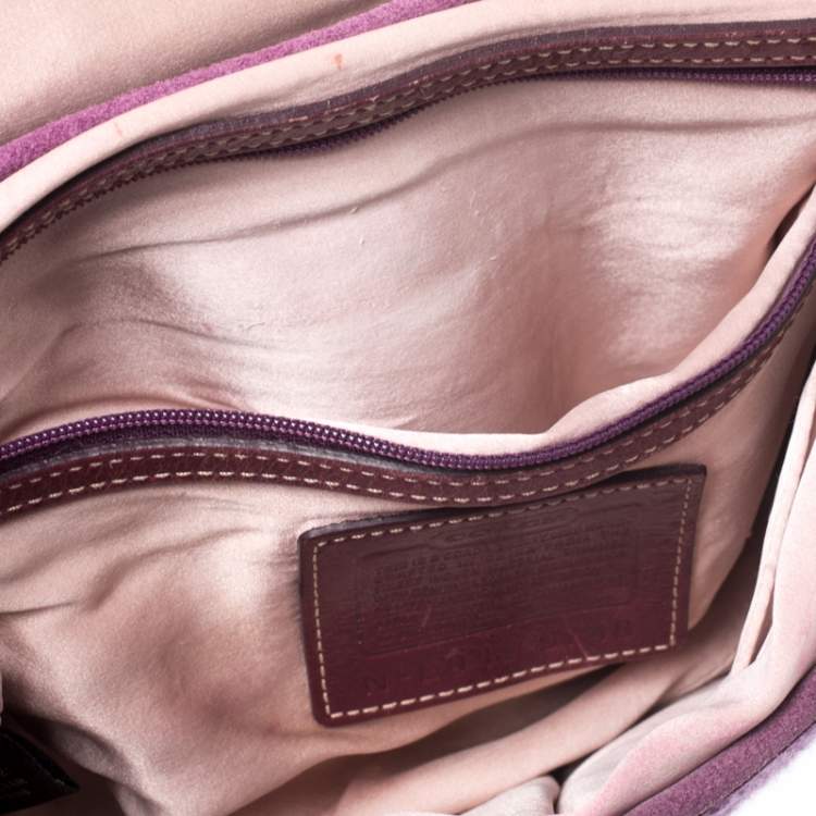 Pre Owned Coach Multicolor Wool/Nubuck and Leather Flap Satchel