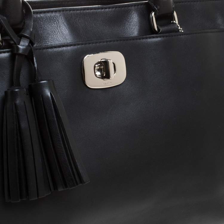 Pre Owned Coach Black Leather Chelsea Caryall Bag