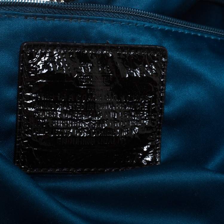 Pre Owned Coach Black Signature Fabric Top Handle Bag