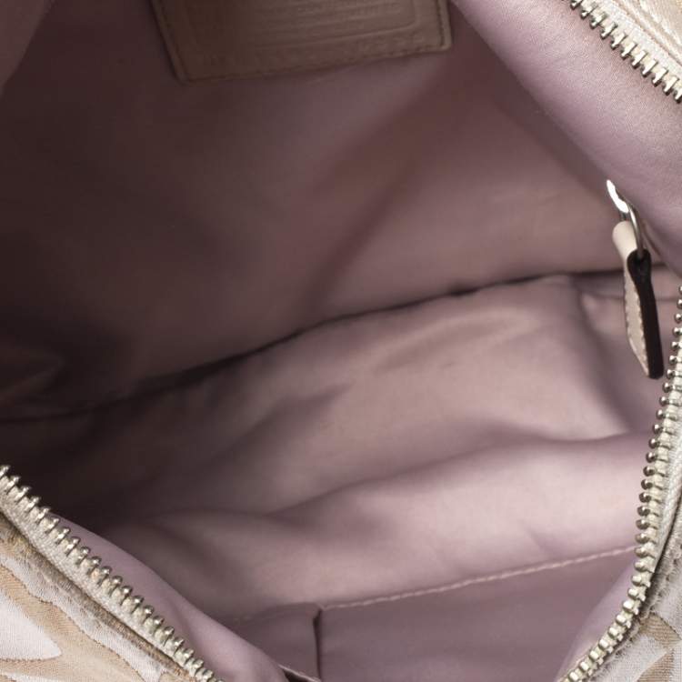 Pre Owned Coach Beige Canvas and Leather Kristin Hobo 
