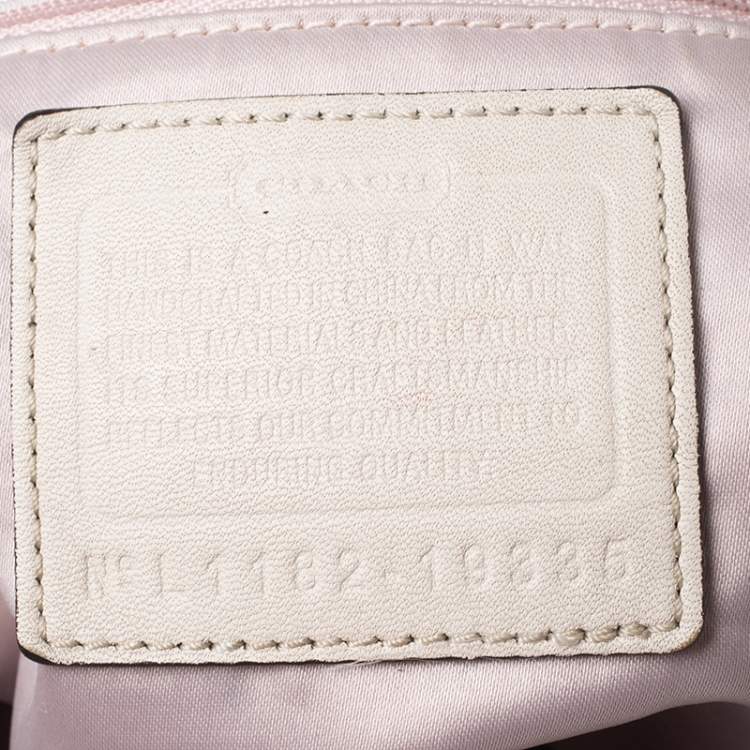 Pre Owned Coach Beige Canvas and Leather Kristin Hobo 