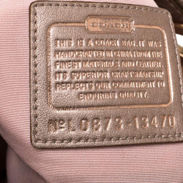 Pre Owned Coach Metallic Rose Gold Leather Parker Hobo