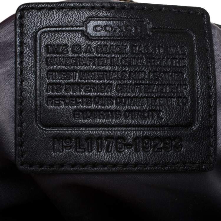 Pre Owned Coach Black Leather Front Pocket w/Turn Lock Hobo