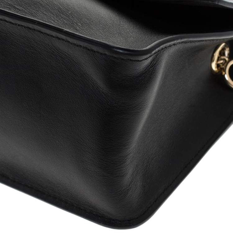 Pre Owned Coach Black Leather Turnlock Crossbody Bag 