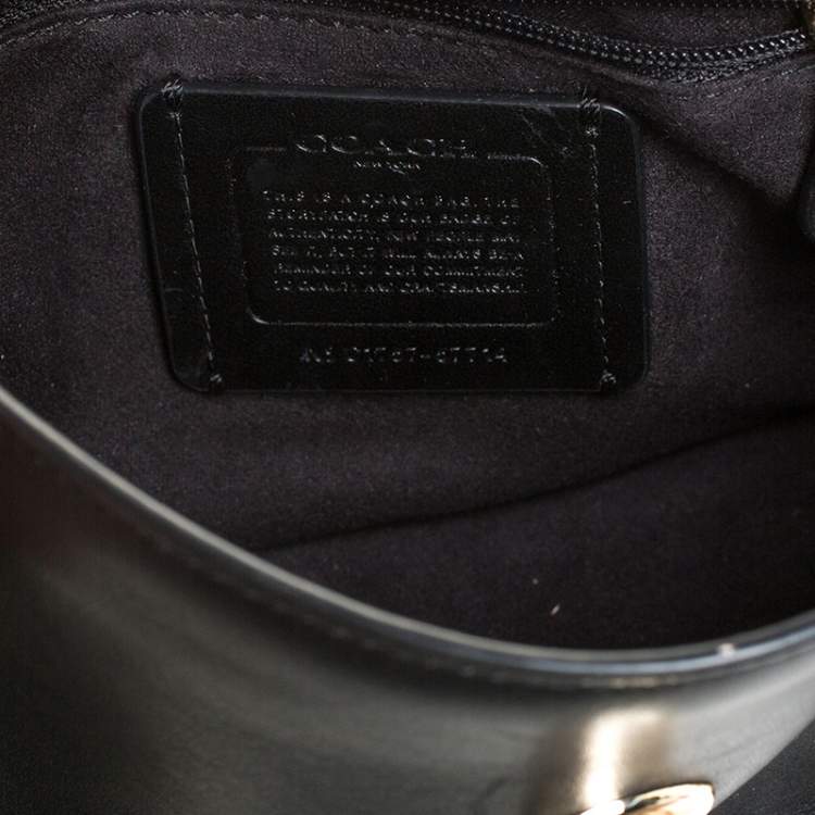 Pre Owned Coach Black Leather Turnlock Crossbody Bag 