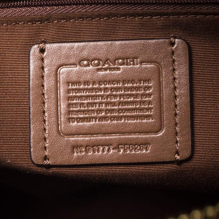 Pre Owned Coach Brown Coated Canvas and Leather Sierra Satchel