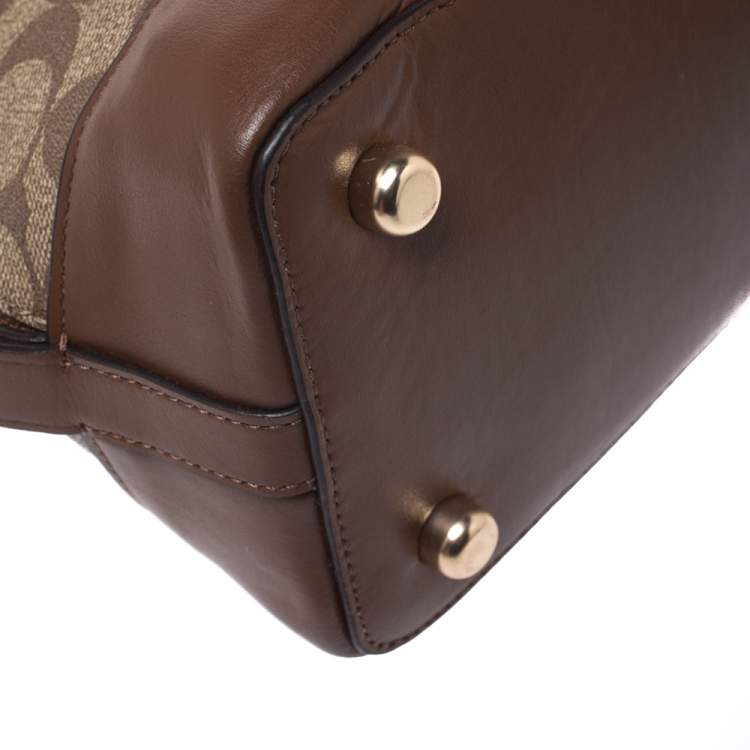 Pre Owned Coach Brown Coated Canvas and Leather Sierra Satchel