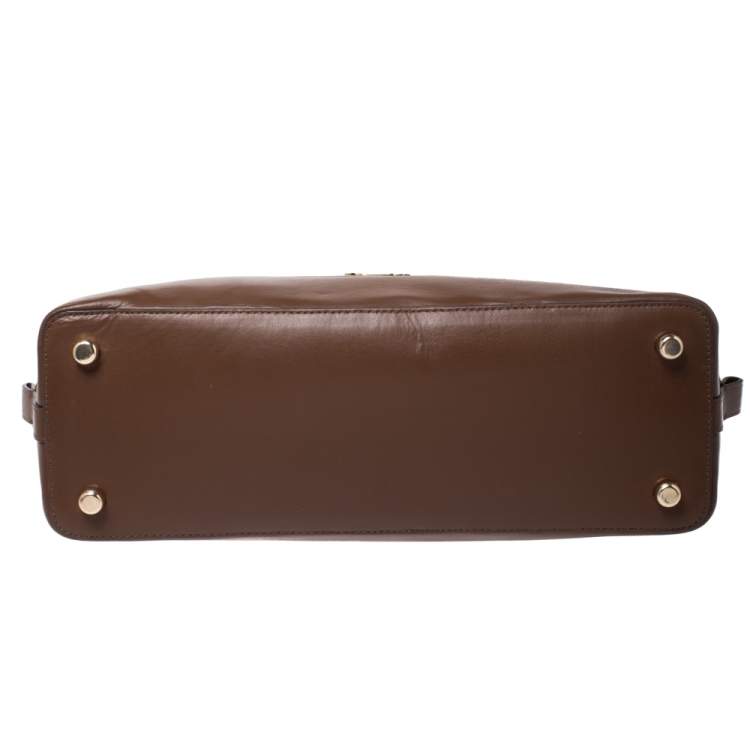 Pre Owned Coach Brown Coated Canvas and Leather Sierra Satchel