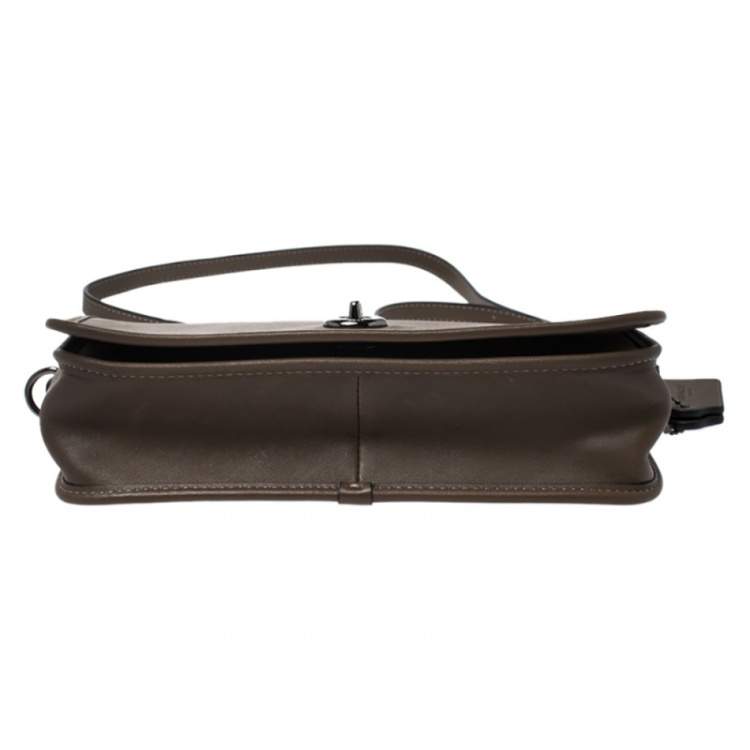 Pre Owned Coach Brown Leather Dinky Crossbody Bag