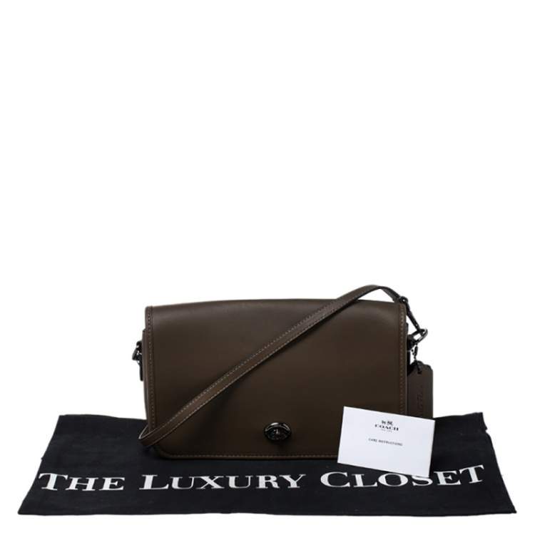 Pre Owned Coach Brown Leather Dinky Crossbody Bag