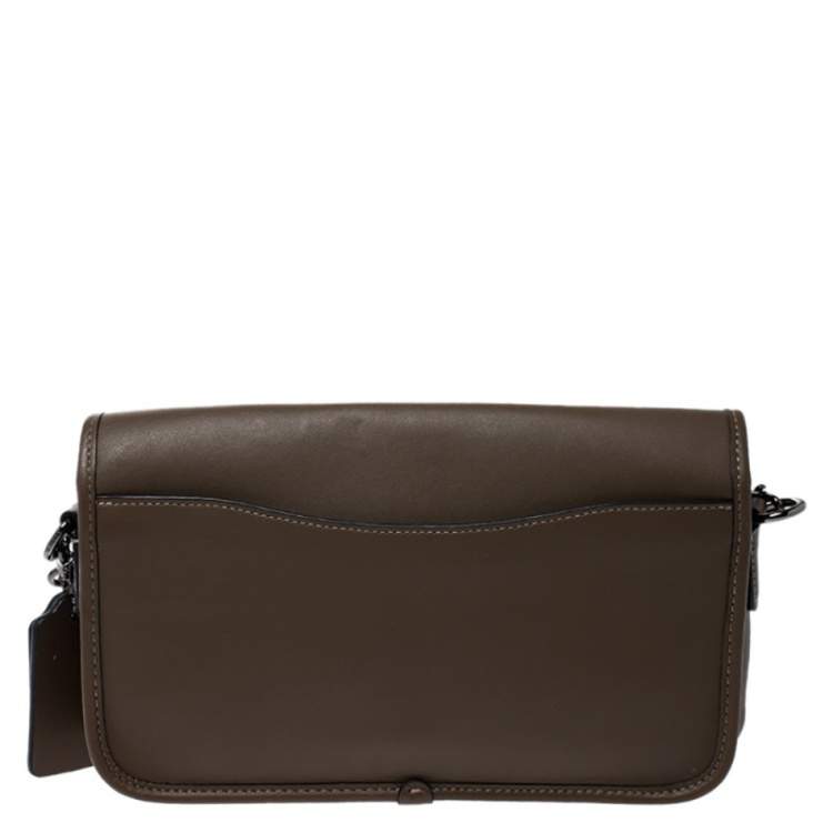 Pre Owned Coach Brown Leather Dinky Crossbody Bag