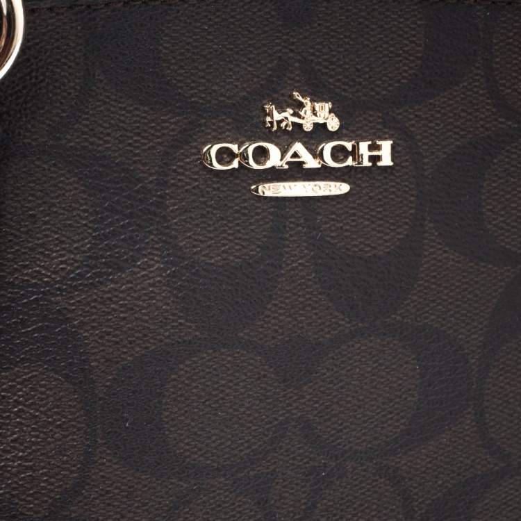Pre Owned Coach Dark Brown Coated Canvas Mini Christie Carryall Satchel