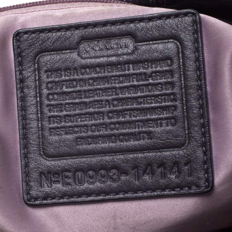 Pre Owned Coach Purple Leather Large Brooke Hobo