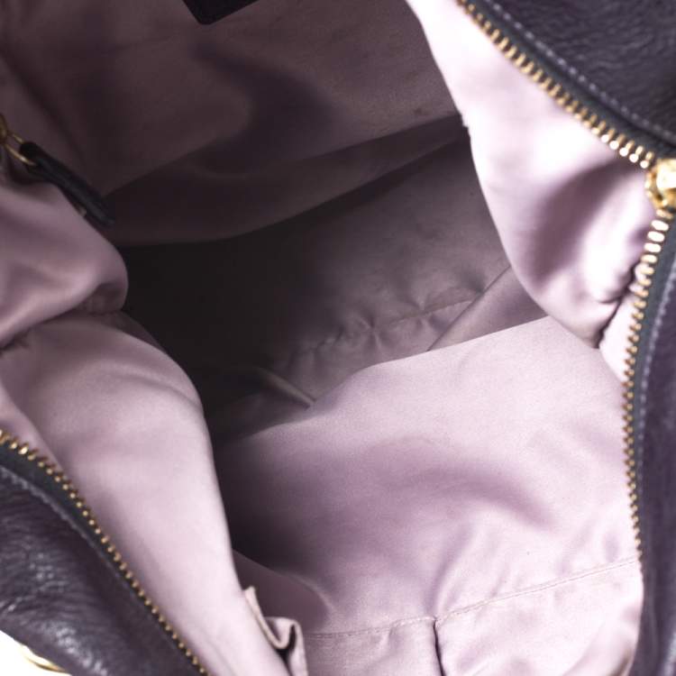 Pre Owned Coach Purple Leather Large Brooke Hobo