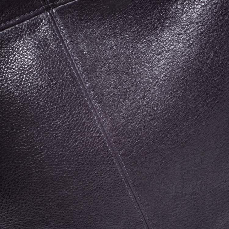 Pre Owned Coach Purple Leather Large Brooke Hobo