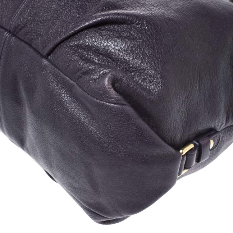Pre Owned Coach Purple Leather Large Brooke Hobo