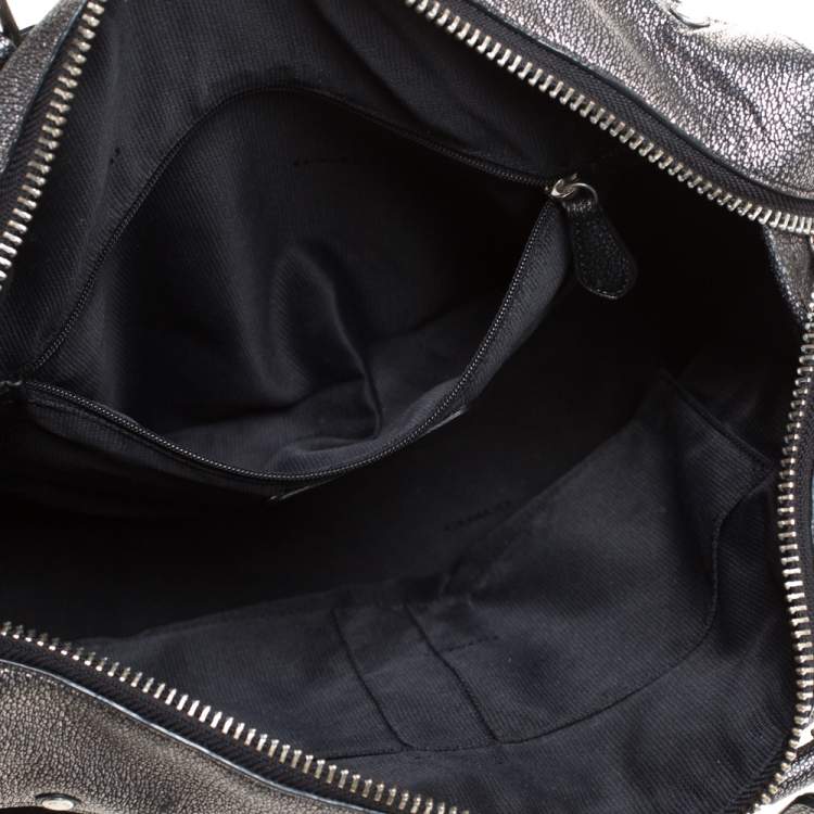 Pre Owned Coach Metallic Black Leather Mercer Satchel