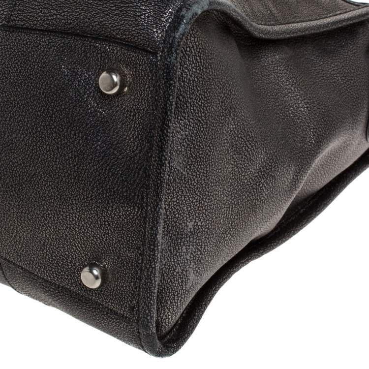 Pre Owned Coach Metallic Black Leather Mercer Satchel