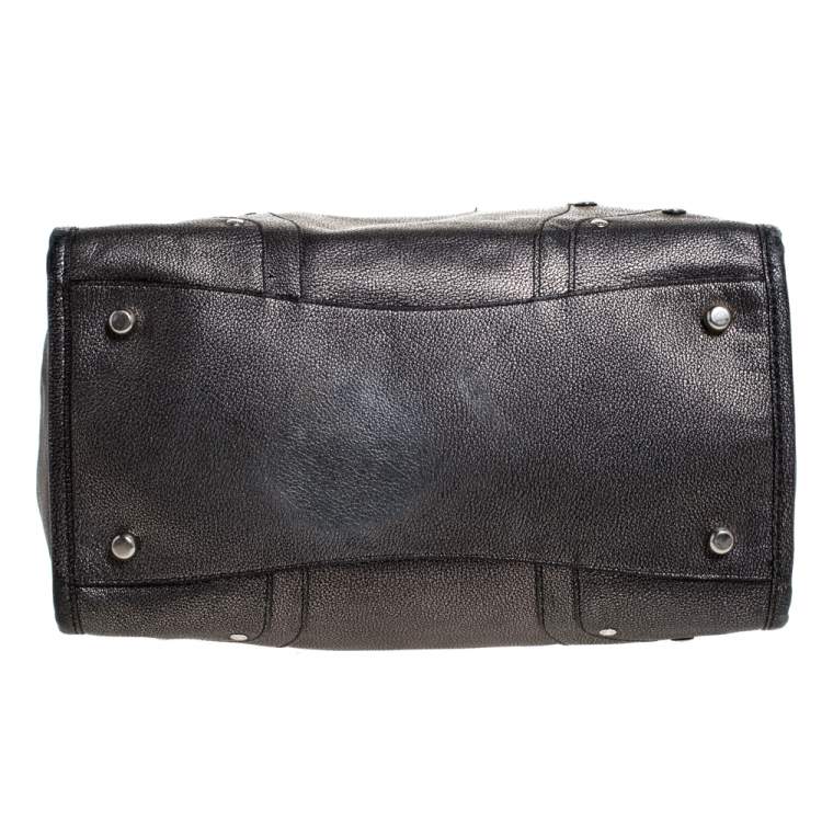 Pre Owned Coach Metallic Black Leather Mercer Satchel