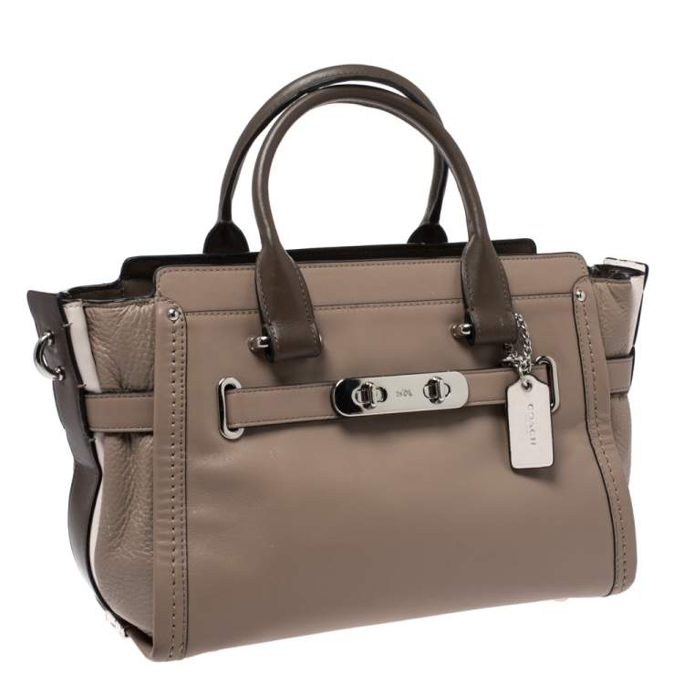 Pre Owned Coach Multicolor Leather Swagger 27 Carryall Satchel
