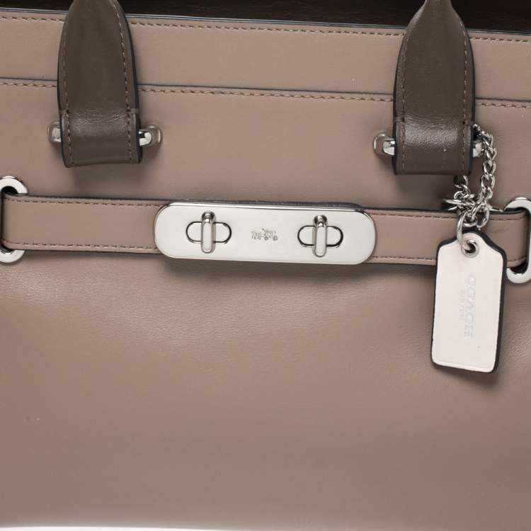 Pre Owned Coach Multicolor Leather Swagger 27 Carryall Satchel