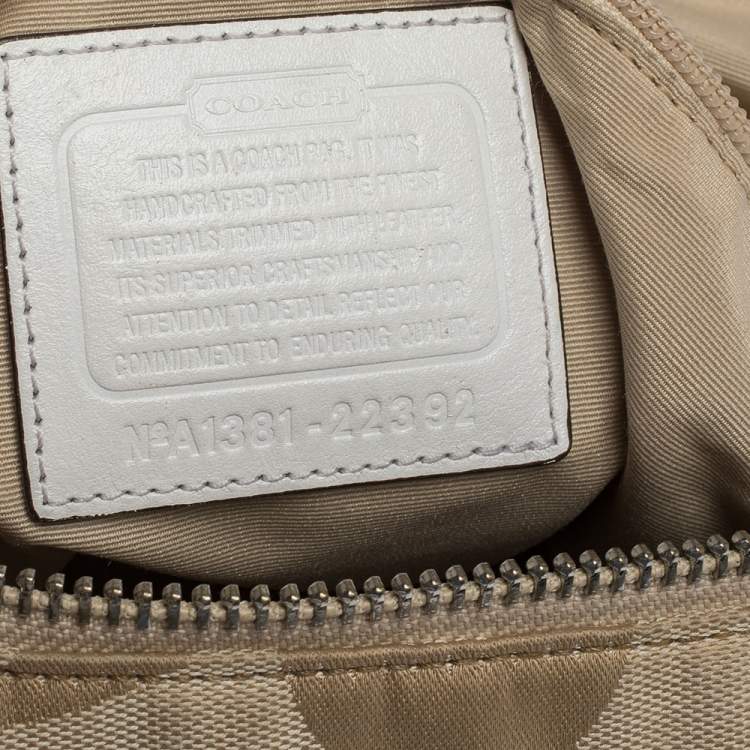 Pre Owned Coach Beige Signature Canvas and Leather Courtney Hobo  