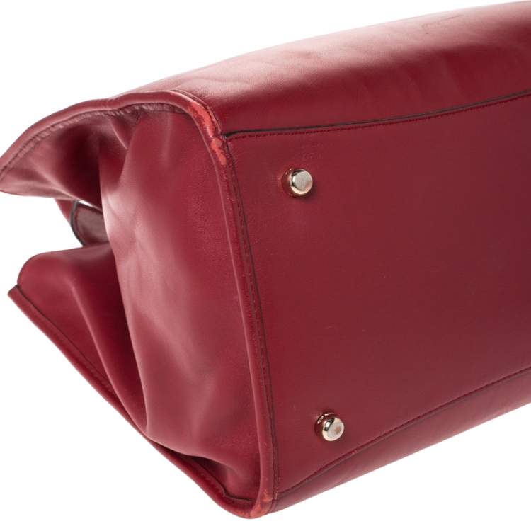 Pre Owned Coach Red Leather Crosby Tote