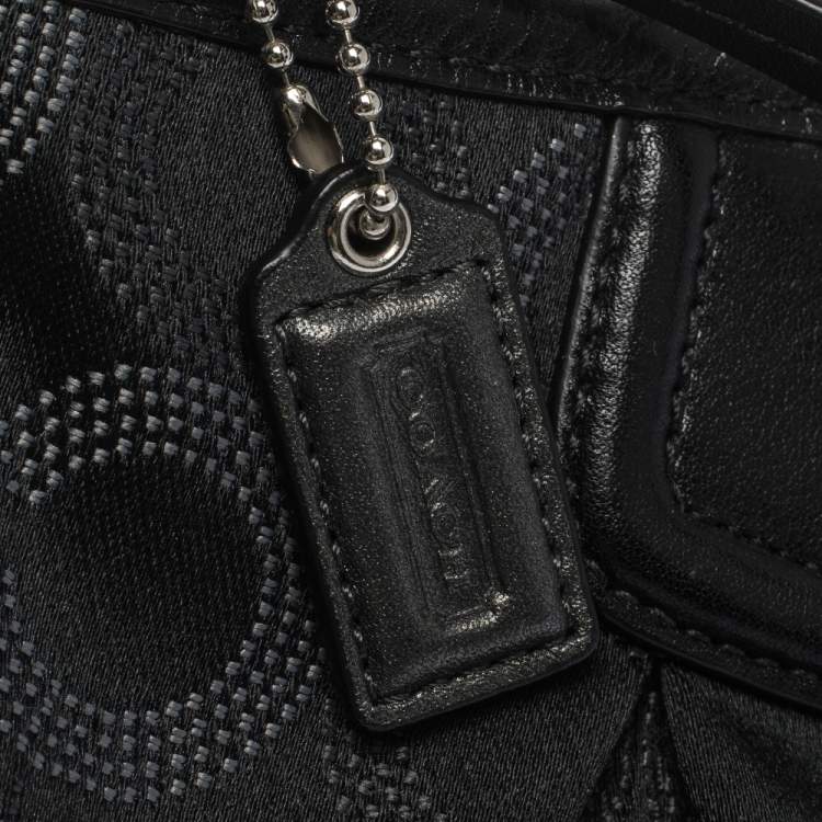 Pre Owned Coach Black Canvas and Leather Pochette Bag