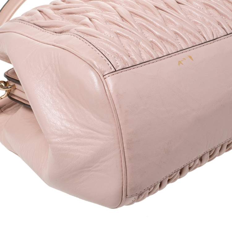 Pre Owned Coach Pink Leather Kisslock Frame Satchel