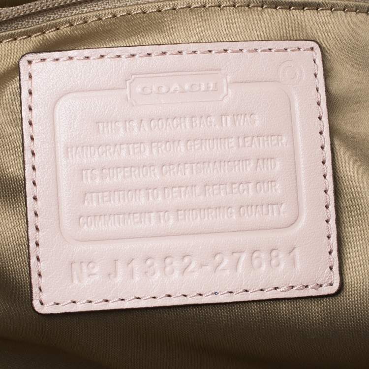 Pre Owned Coach Pink Leather Kisslock Frame Satchel