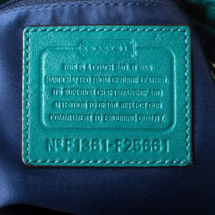 Pre Owned Coach Green Leather Daisy Drawstring Crossbody Bag