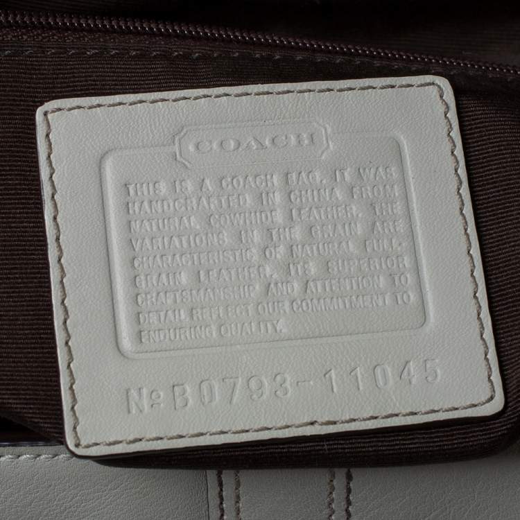 Pre Owned Coach Cream Leather Hampton Satchel