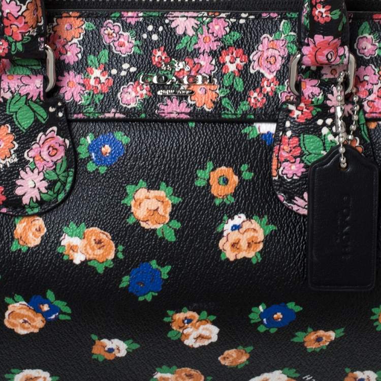Pre Owned Coach Multicolor Floral Print Coated Canvas Mini Bennett Satchel
