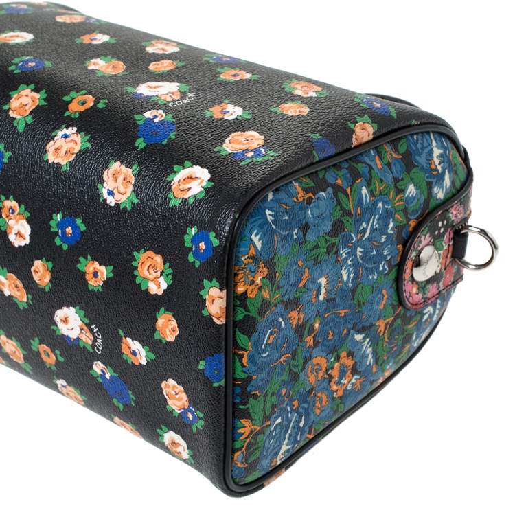 Pre Owned Coach Multicolor Floral Print Coated Canvas Mini Bennett Satchel