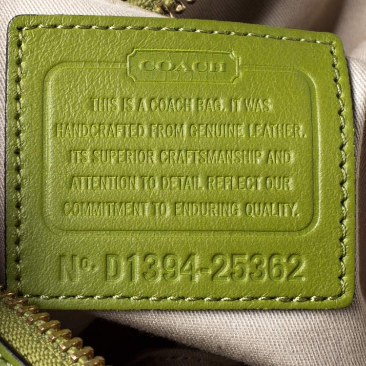Pre Owned Coach Green Leather Legacy Camera Crossbody Bag