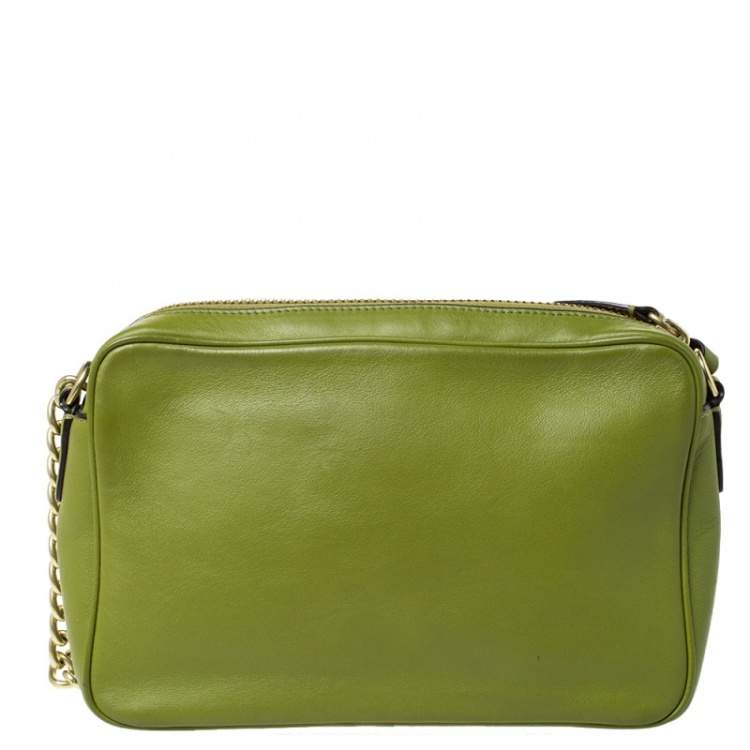 Pre Owned Coach Green Leather Legacy Camera Crossbody Bag