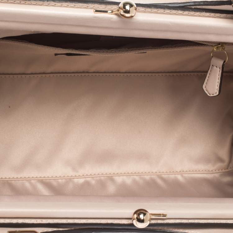 Pre Owned Coach Blush Pink Python Embossed Leather Madison Pinnacle Carrie Tote