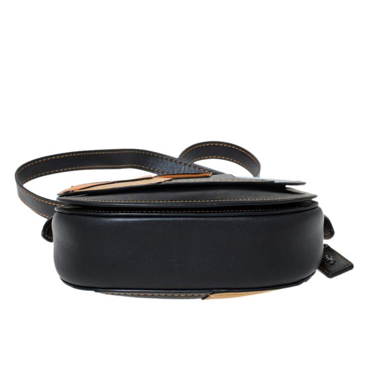 Pre Owned Coach Multicolor Leather and Suede Patchwork Saddle 23 Crossbody Bag